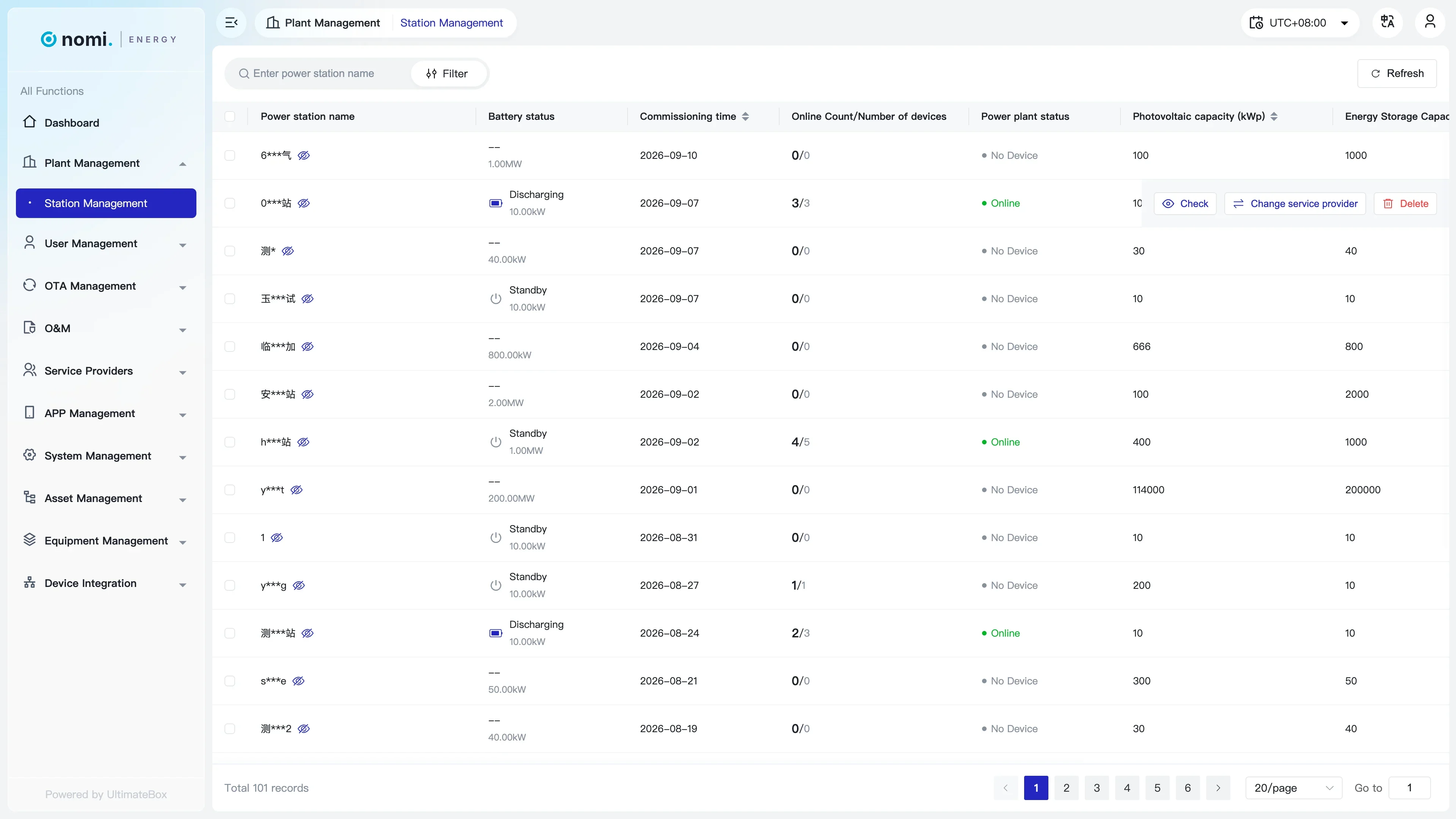 Cloud platform station management interface